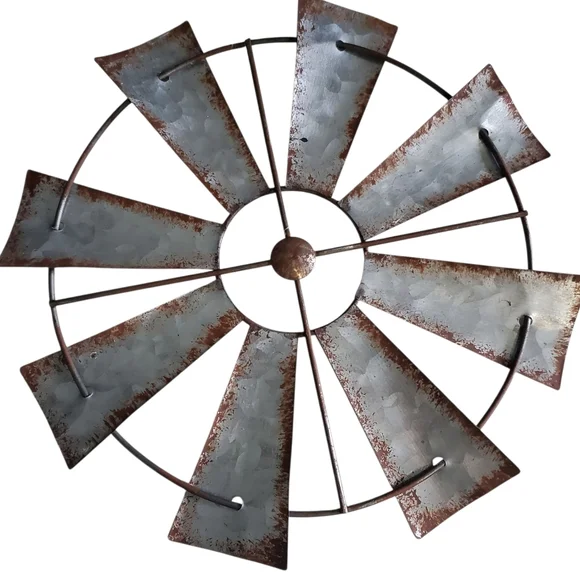 Rustic Metal Windmill Wall Decor - Picture 5 of 5